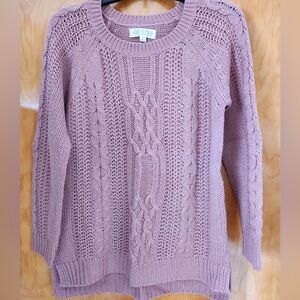 Pink Cable Knit Sweater